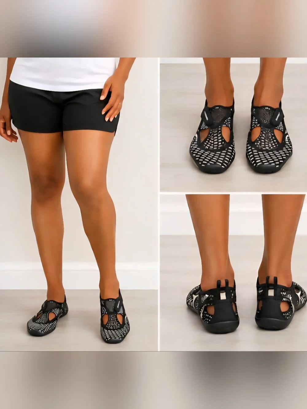 JSPORT Mermaid Too Women's Water Shoes Size 6.5 Black Mesh Aqua Beach Pool